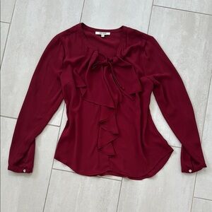 Daniel Rainn Burgundy  Ruffled Blouse